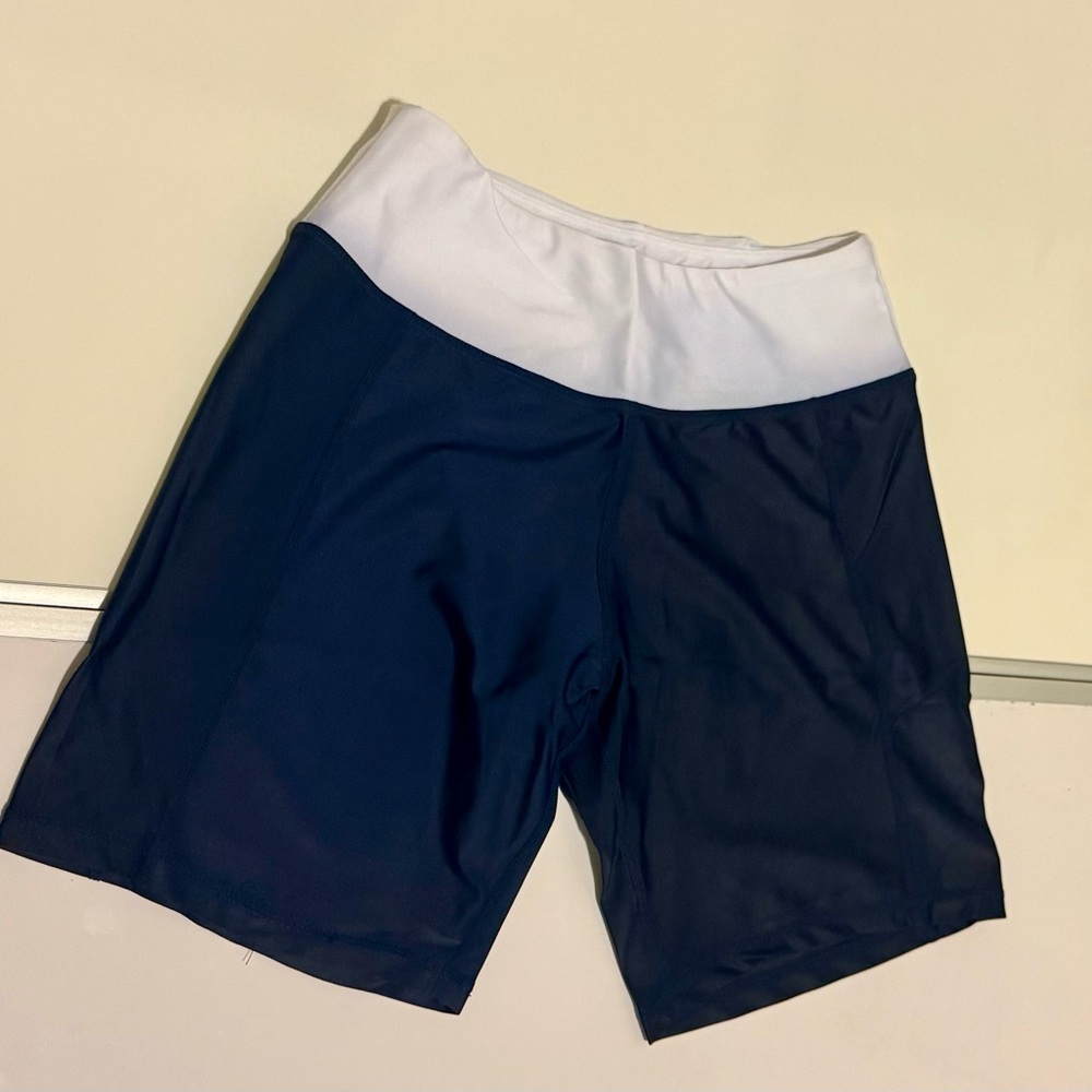 Women's Navy and White Bike Shorts